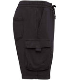 Native Spirit French Terry Washed Effect Cargo Shorts - Washed Black