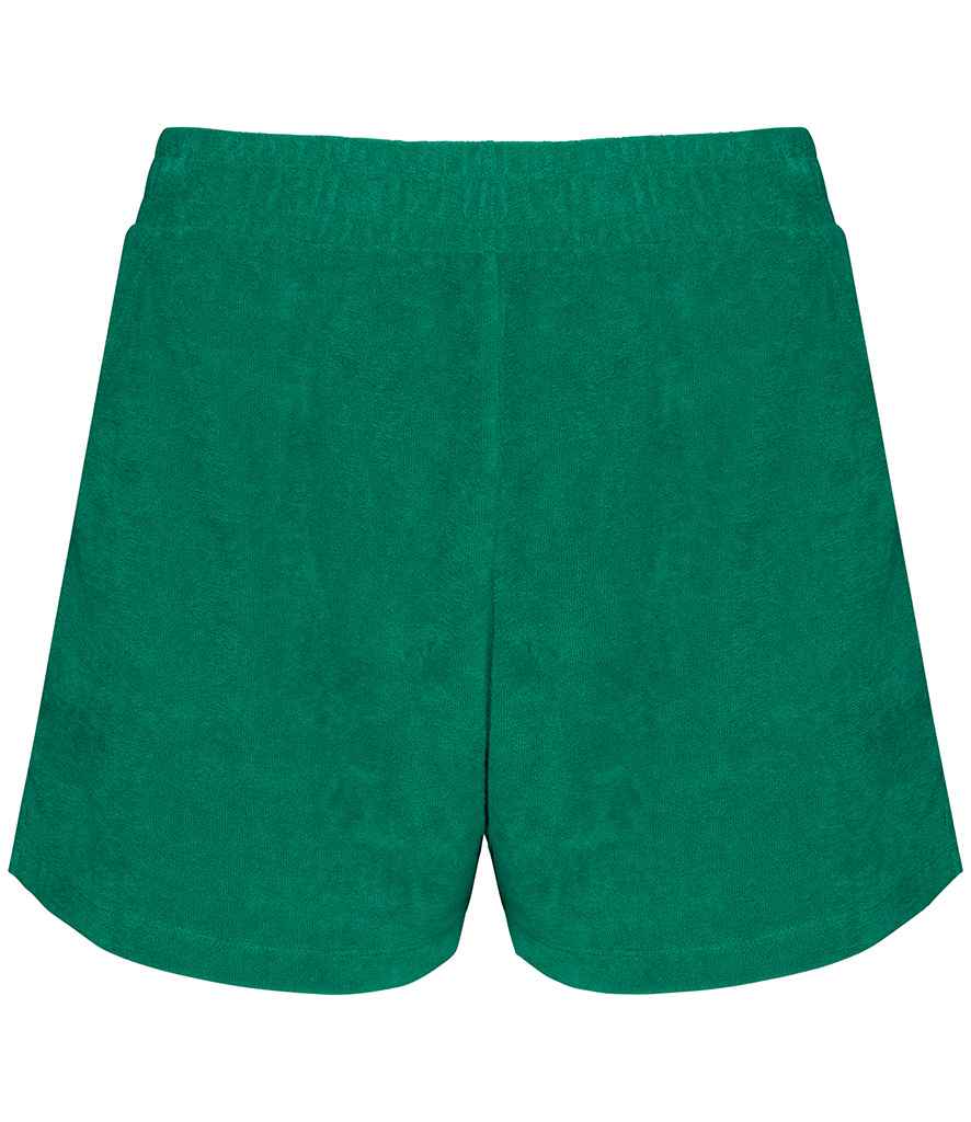 Native Spirit Ladies Terry Towel Shorts - Malachite Green
