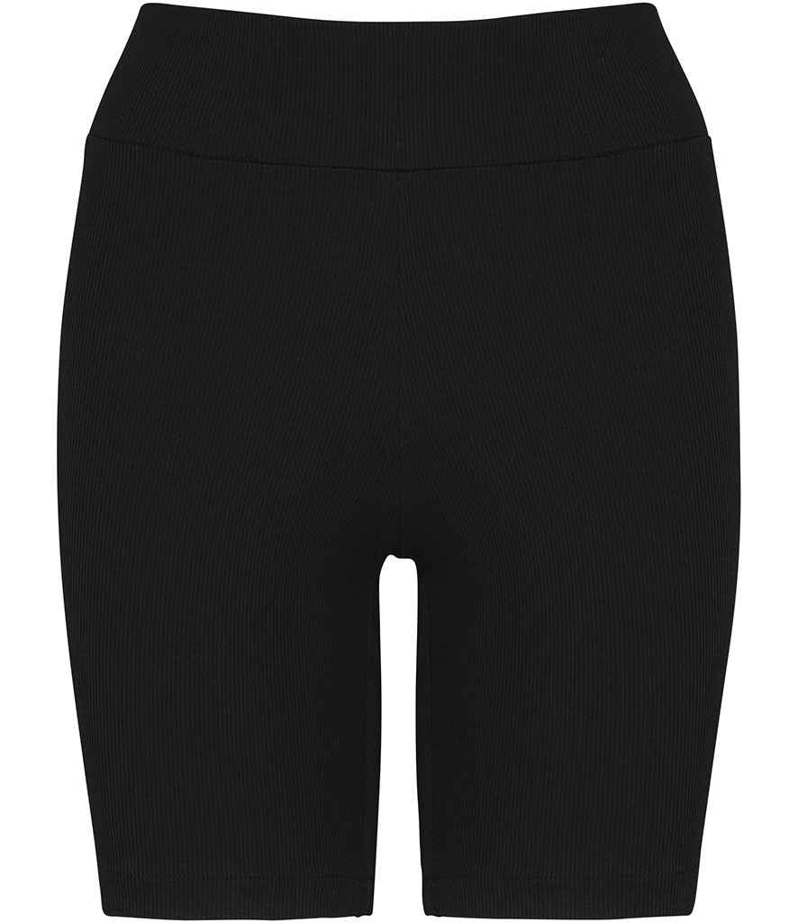 Native Spirit Ladies Ribbed Shorts - Black