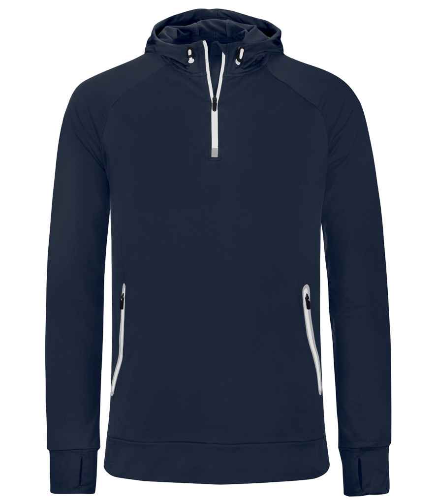 Proact Zip Neck Hooded Sweatshirt - Navy