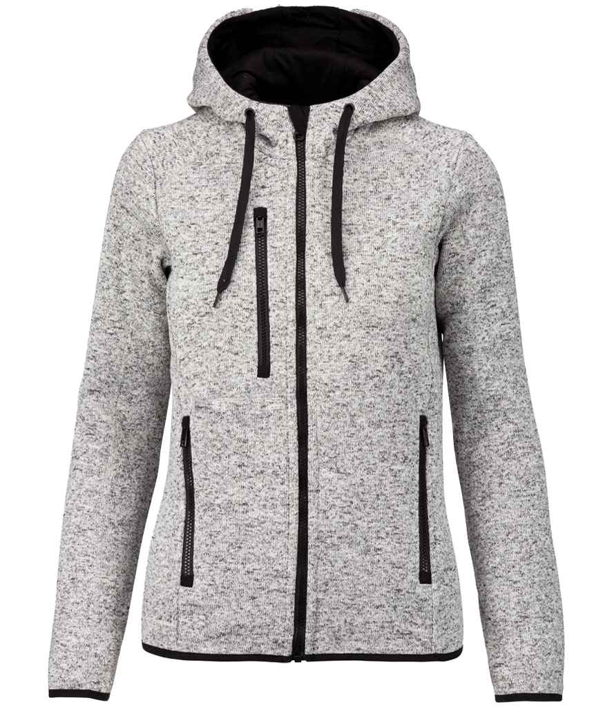 Proact Ladies Heather Hooded Jacket - Light Grey Melange