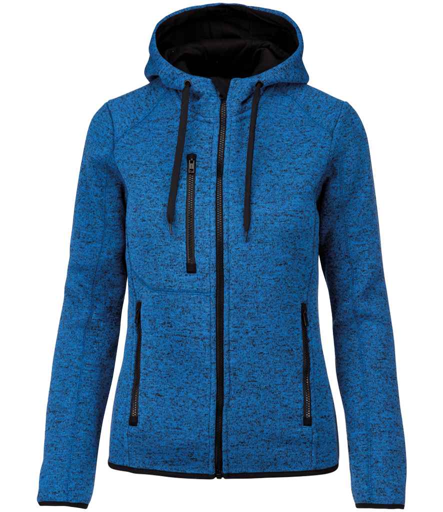 Proact Ladies Heather Hooded Jacket - Light Royal Blue Melange