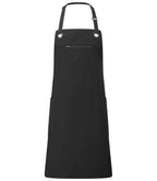 Premier Barley Contrast Stitch Bib Apron - Black/Charcoal