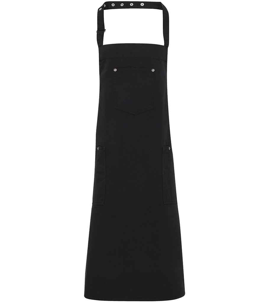 Premier Cotton Chino Bib Apron - Black