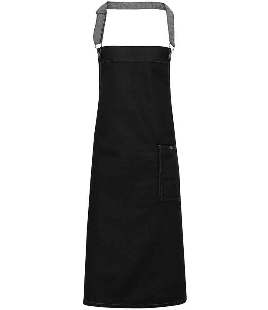 Premier District Bib Apron - Black Denim