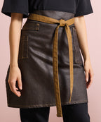 Division waxed-look denim waist apron