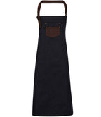Premier Division Bib Apron - Indigo Denim/Brown Denim