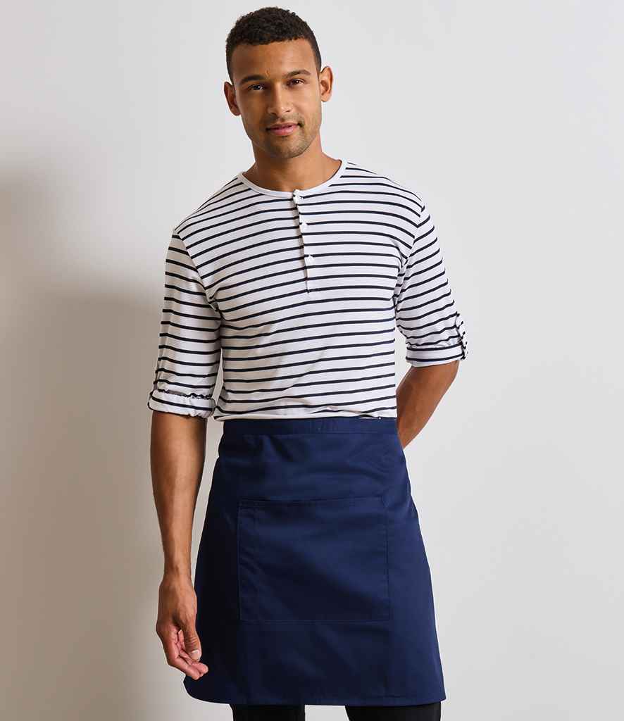 Premier 'Colours' Mid Length Apron with Pocket - Navy