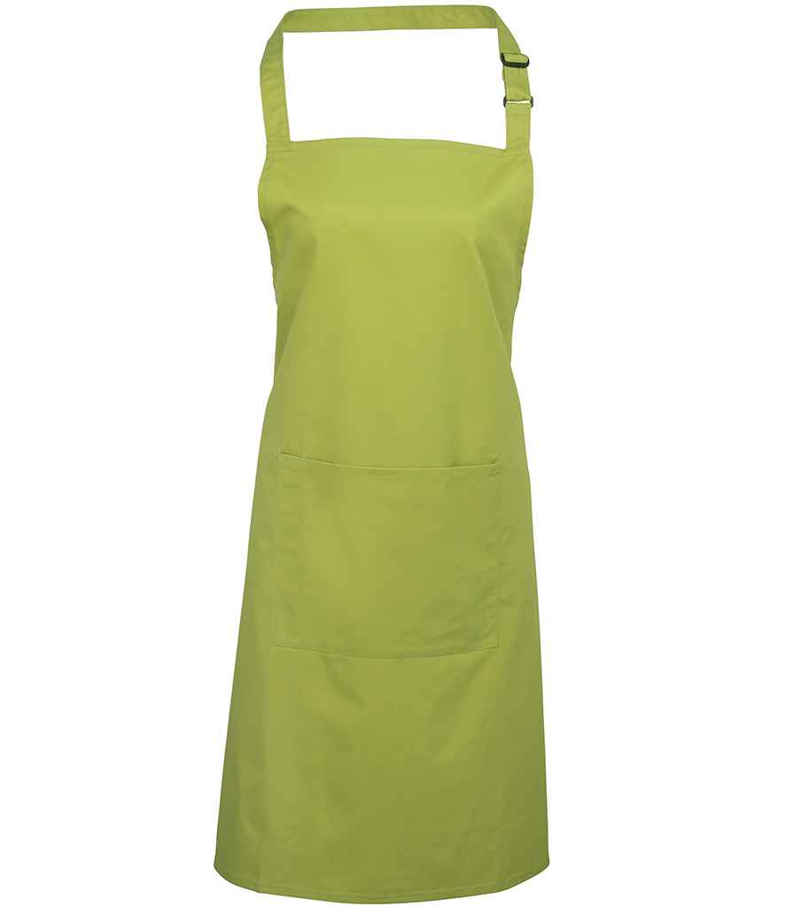 Premier 'Colours' Bib Apron with Pocket - Lime Green