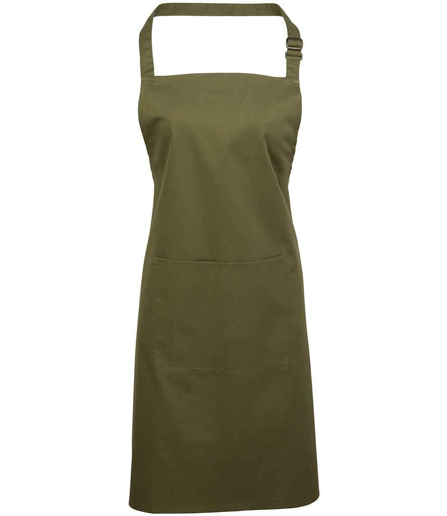 Premier 'Colours' Bib Apron with Pocket - Olive Green
