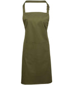 Premier 'Colours' Bib Apron with Pocket - Olive Green