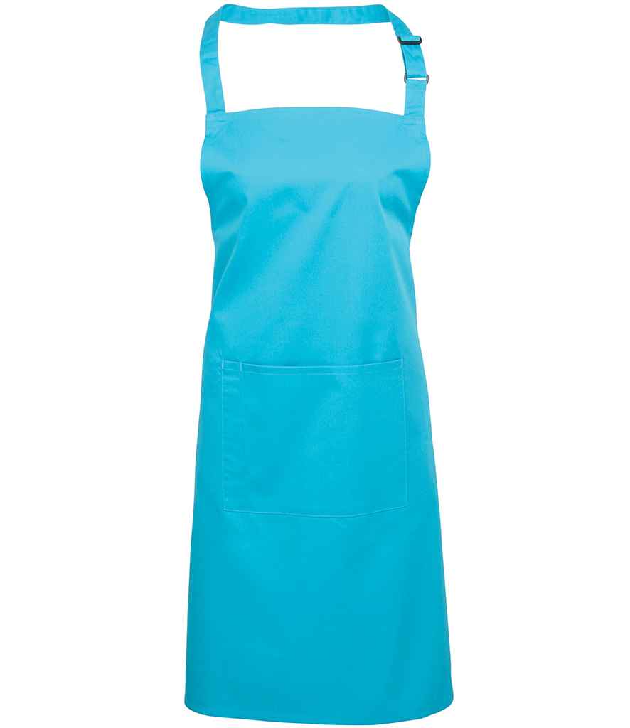 Premier 'Colours' Bib Apron with Pocket - Turquoise Blue