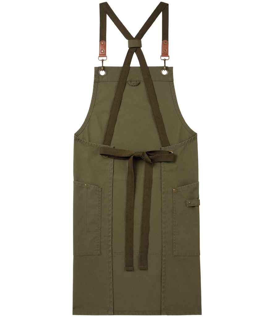 Premier Clip 'n' Clasp Cross Back Bib Apron - Olive Green