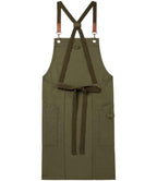 Premier Clip 'n' Clasp Cross Back Bib Apron - Olive Green