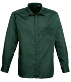 Premier Long Sleeve Poplin Shirt - Bottle Green