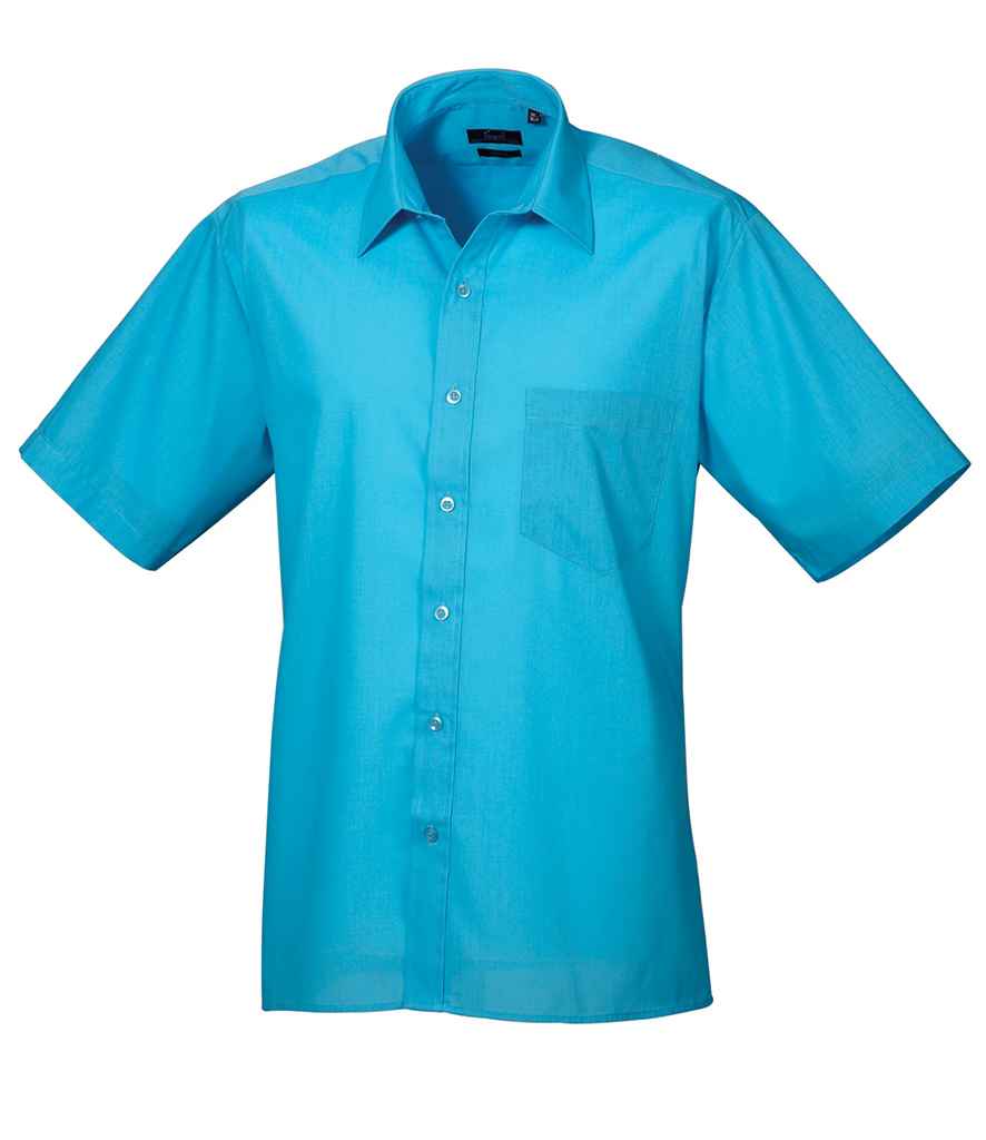 Premier Short Sleeve Poplin Shirt - Turquoise Blue