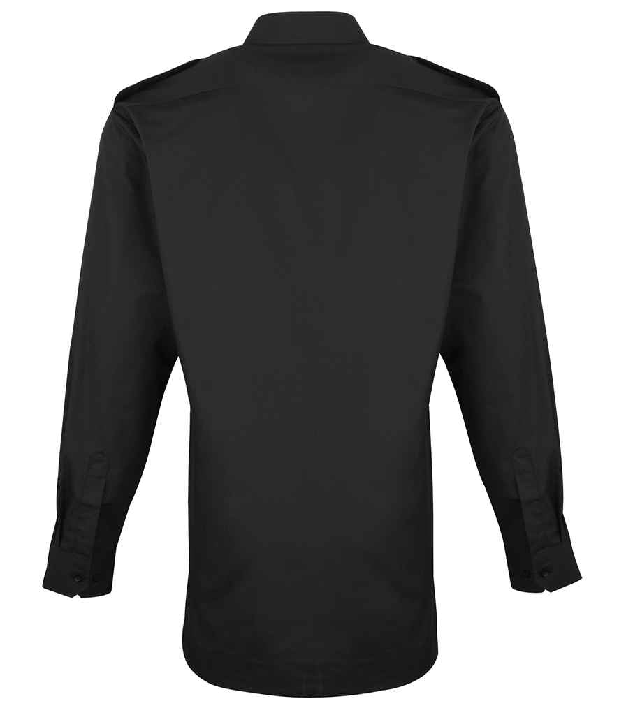 Premier Long Sleeve Pilot Shirt - Black