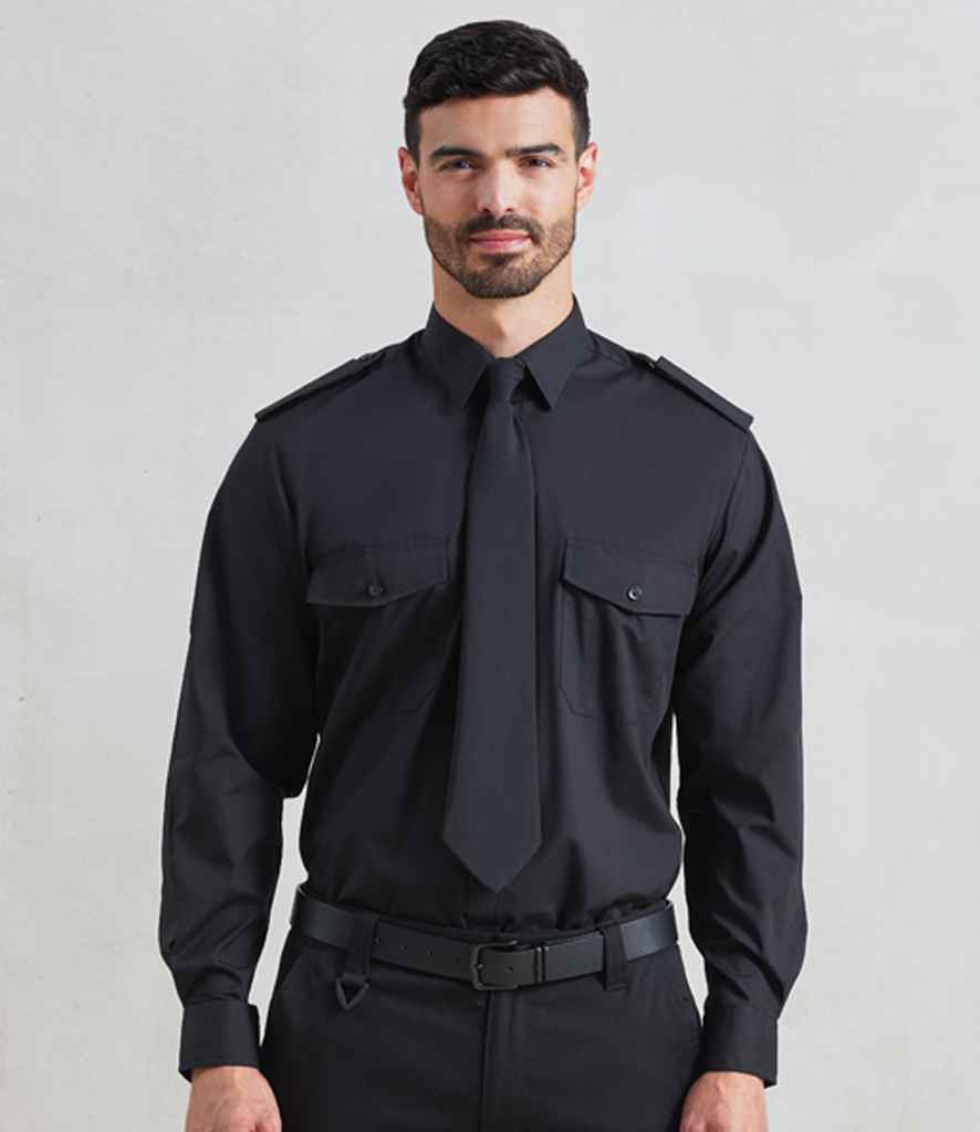 Premier Long Sleeve Pilot Shirt - Black