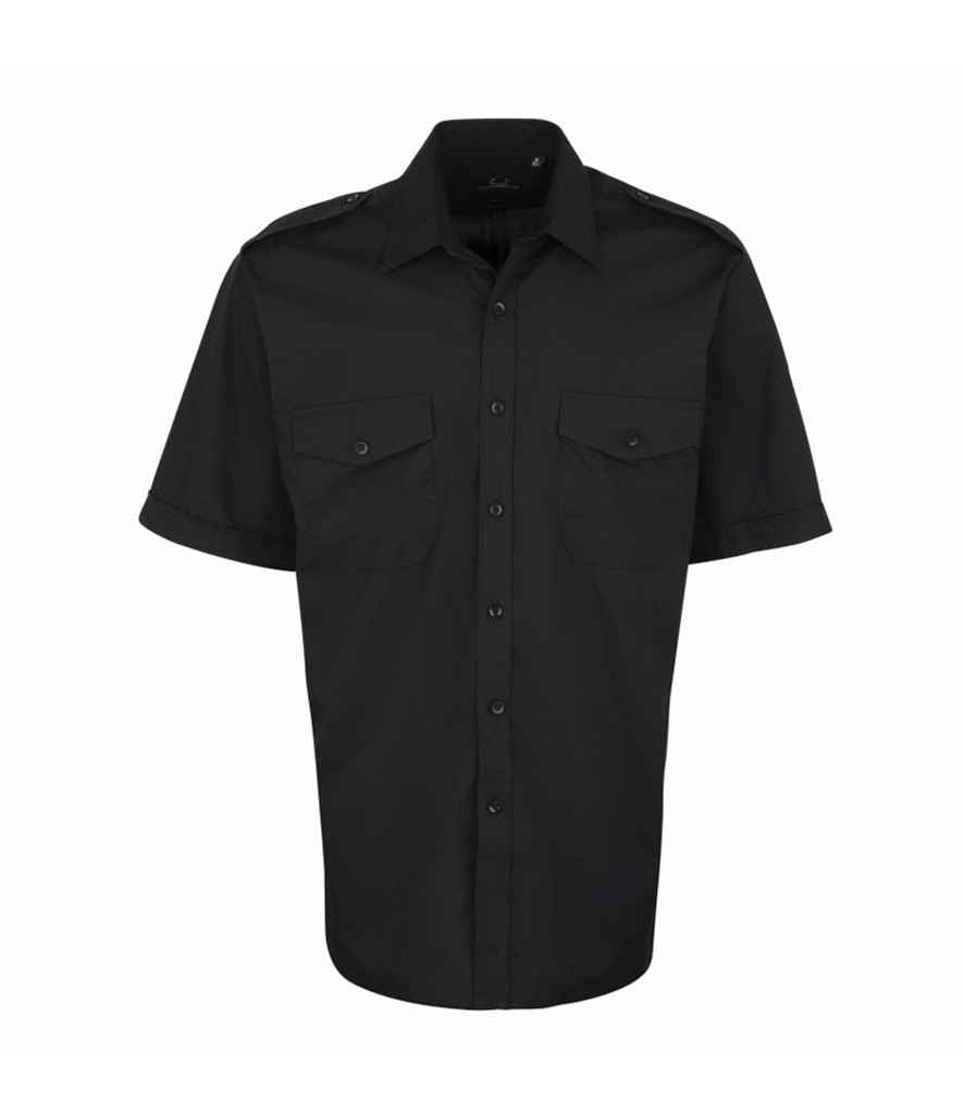 Premier Short Sleeve Pilot Shirt - Black