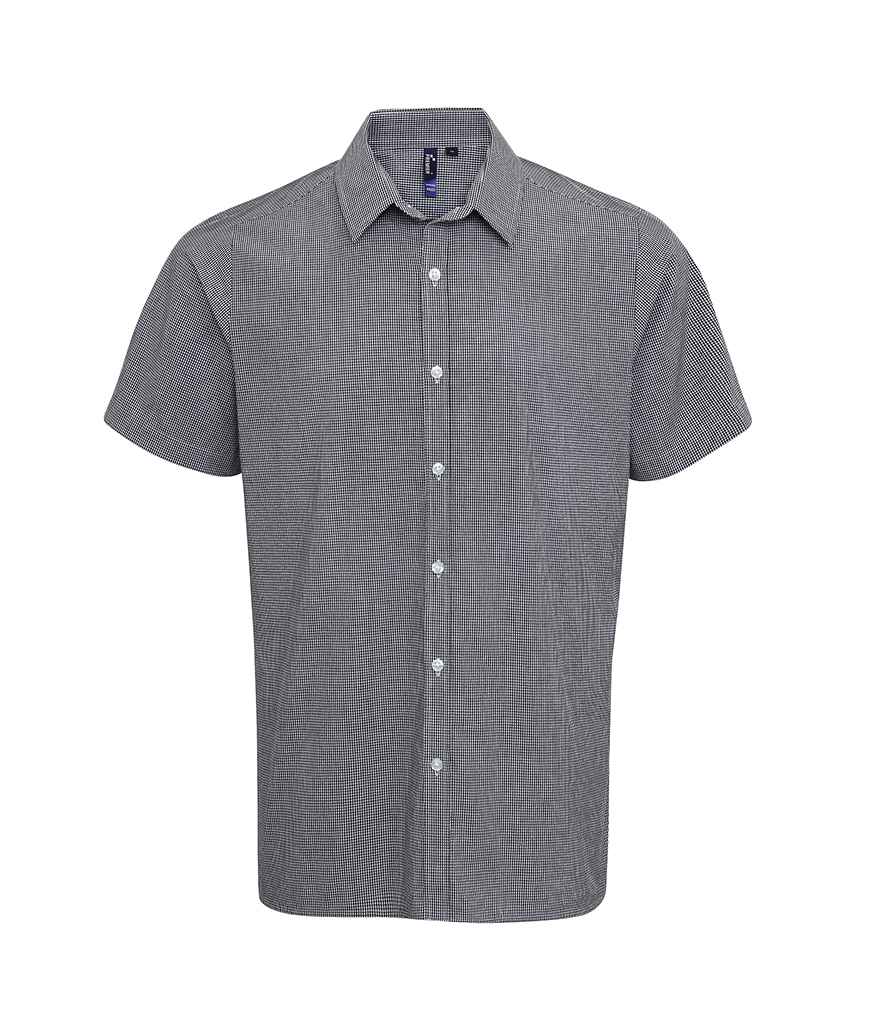 Premier Gingham Short Sleeve Shirt - Black/White