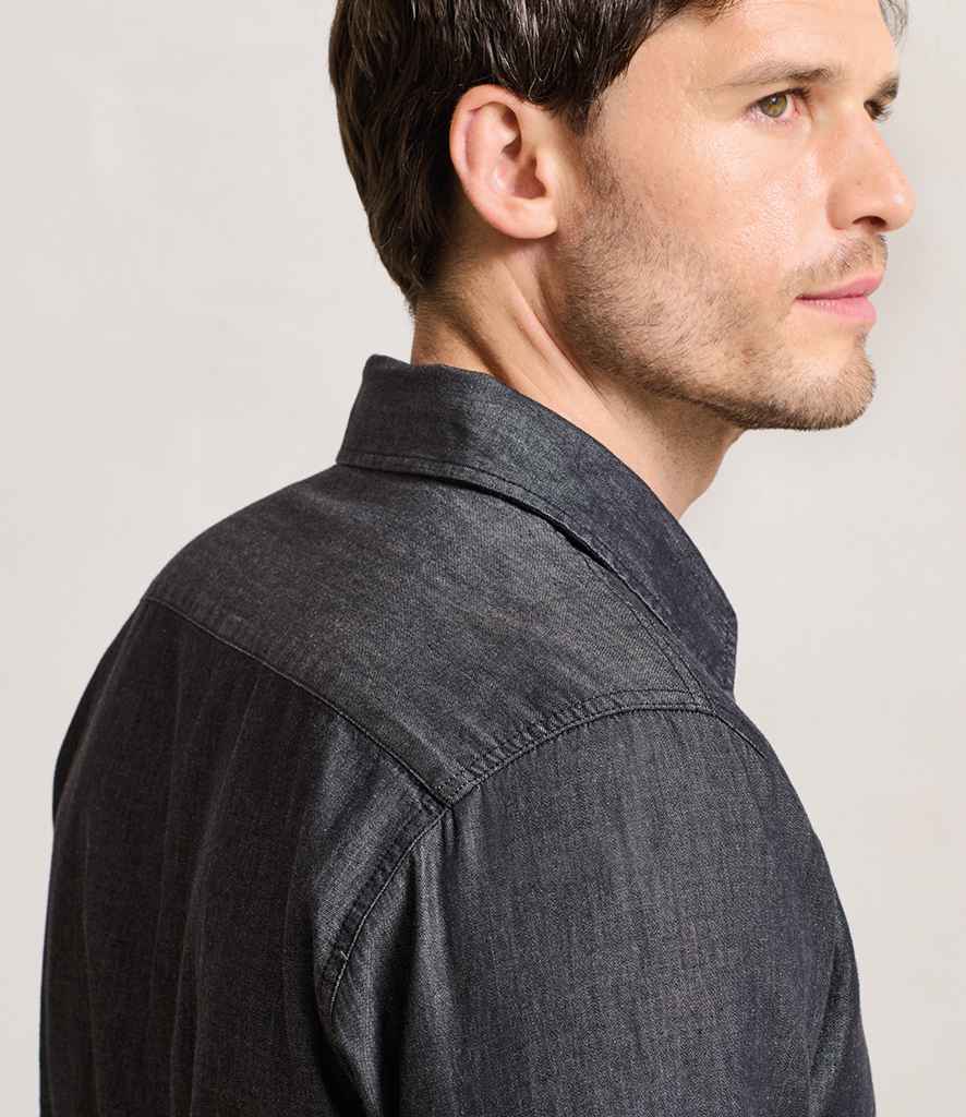 Premier Jeans Stitch Denim Shirt - Black Denim