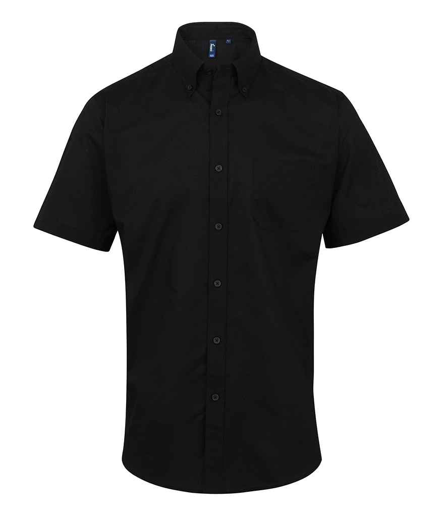 Premier Signature Short Sleeve Oxford Shirt - Black