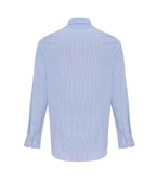Premier Long Sleeve Striped Oxford Shirt - White/Oxford Blue