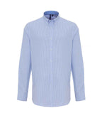 Premier Long Sleeve Striped Oxford Shirt - White/Oxford Blue