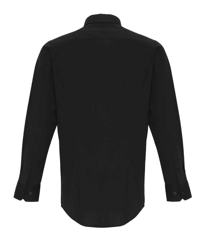 Premier Long Sleeve Stretch Fit Poplin Shirt - Black