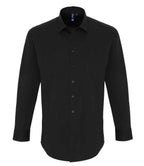 Premier Long Sleeve Stretch Fit Poplin Shirt - Black