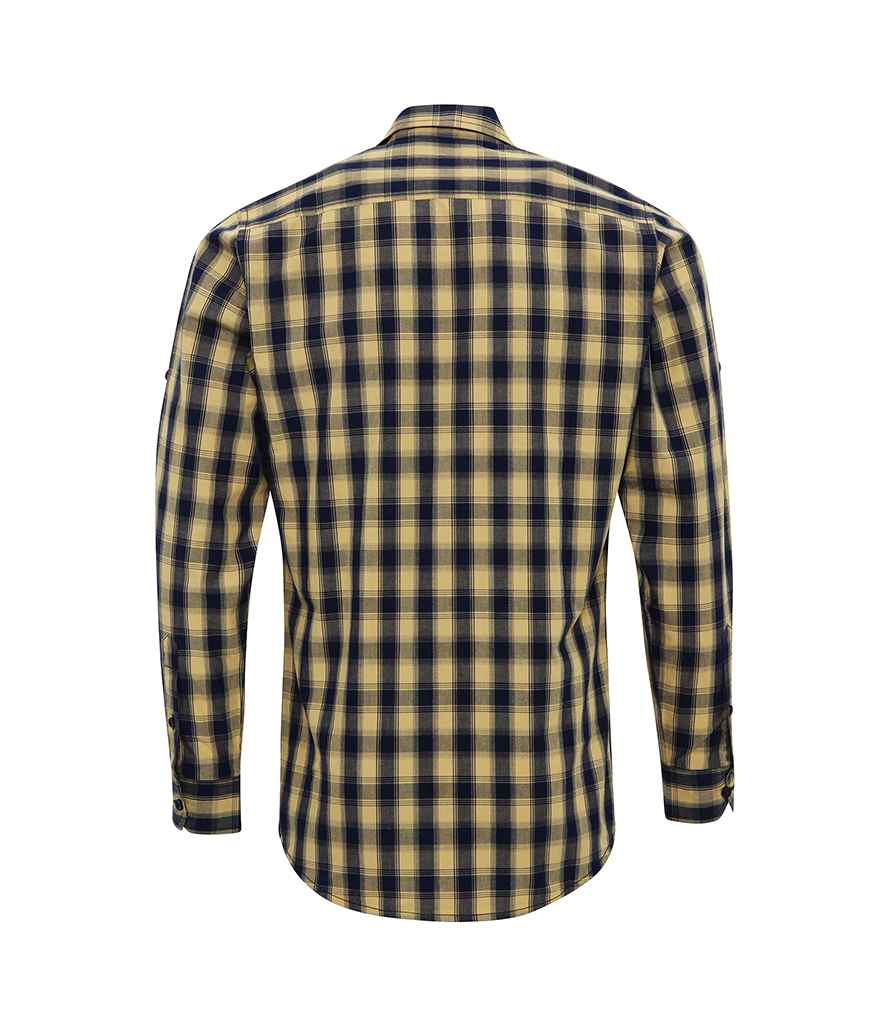 Premier Mulligan Check Long Sleeve Shirt - Camel/Navy