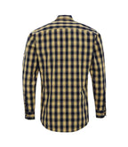 Premier Mulligan Check Long Sleeve Shirt - Camel/Navy