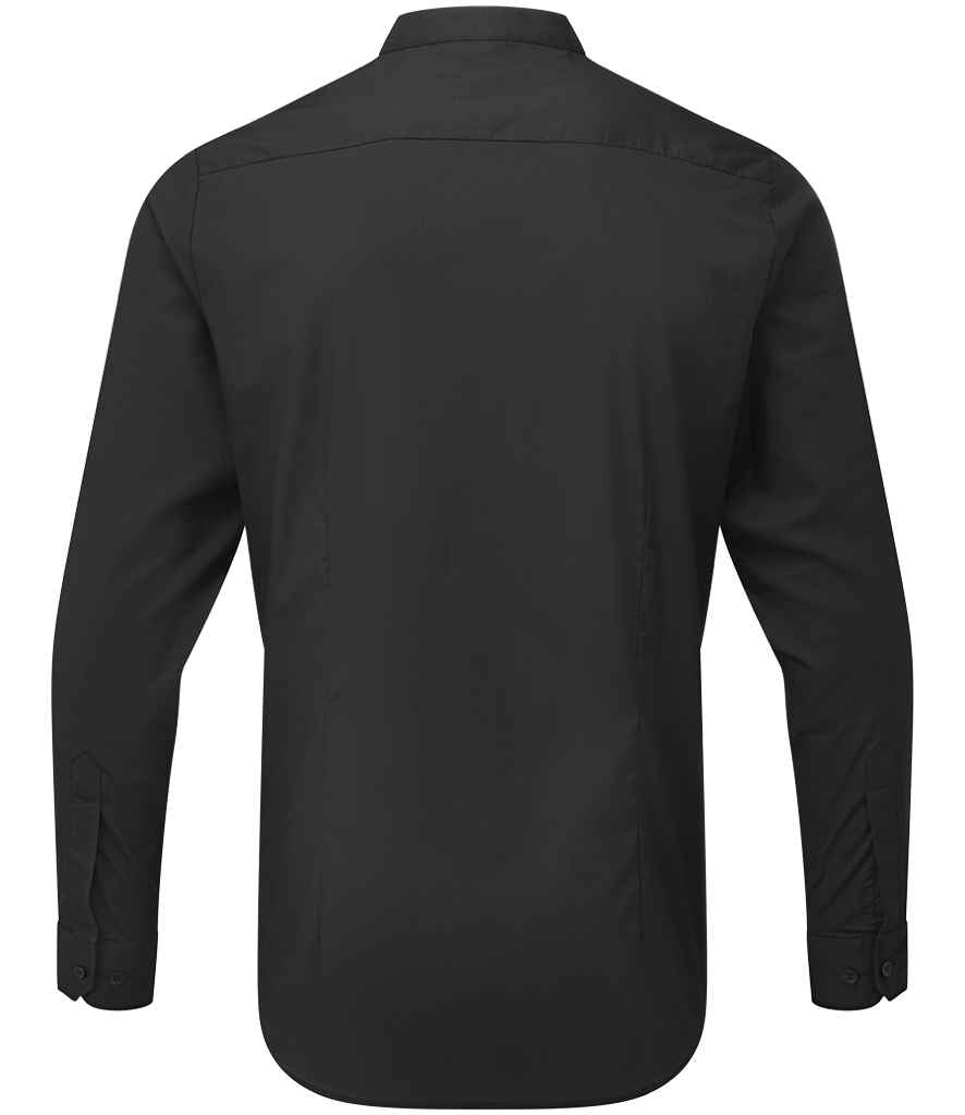 Premier Long Sleeve Grandad Shirt - Black