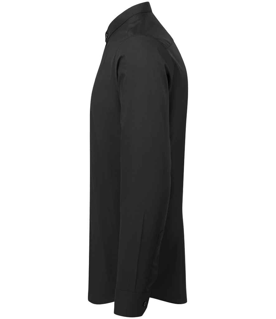 Premier Long Sleeve Grandad Shirt - Black