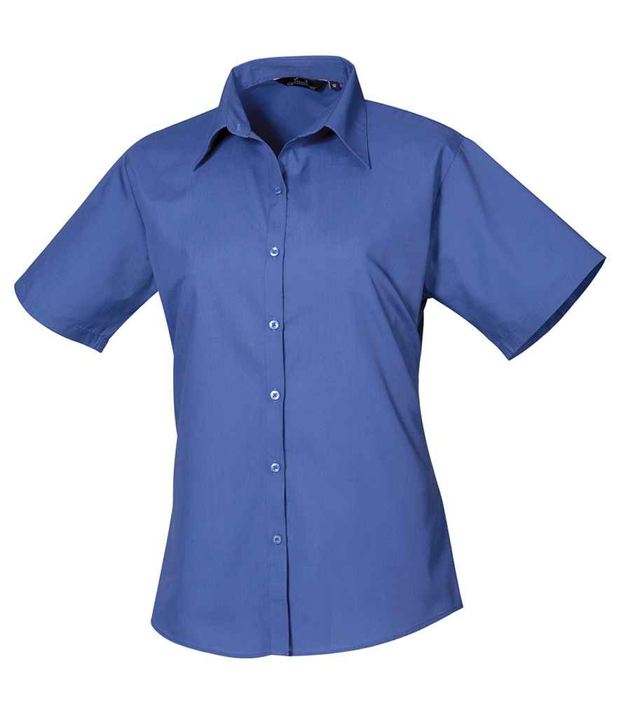 Premier Ladies Short Sleeve Poplin Blouse - Royal Blue