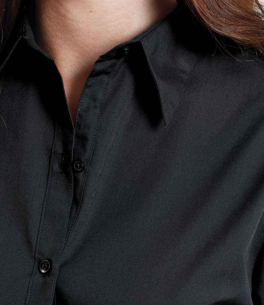 Premier Ladies 3/4 Sleeve Poplin Blouse - Black