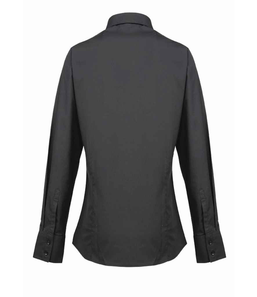Premier Ladies Supreme Long Sleeve Poplin Shirt - Black