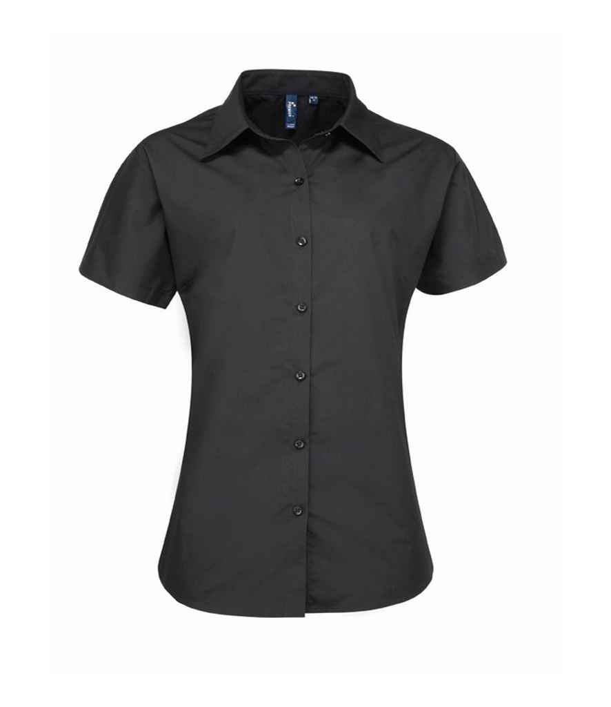 Premier Ladies Supreme Short Sleeve Poplin Shirt - Black