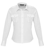 Premier Ladies Long Sleeve Pilot Shirt - White