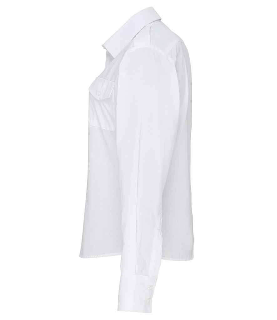 Premier Ladies Long Sleeve Pilot Shirt - White