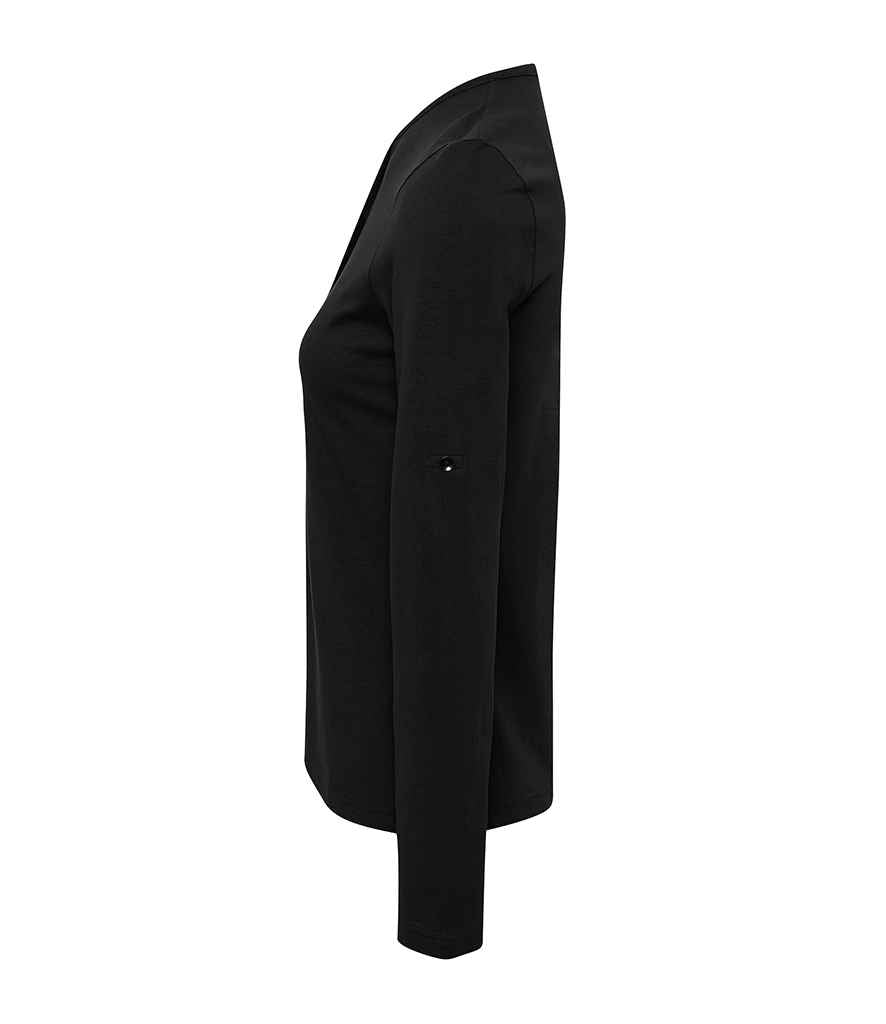 Premier Ladies Long John Roll Sleeve T-Shirt - Black