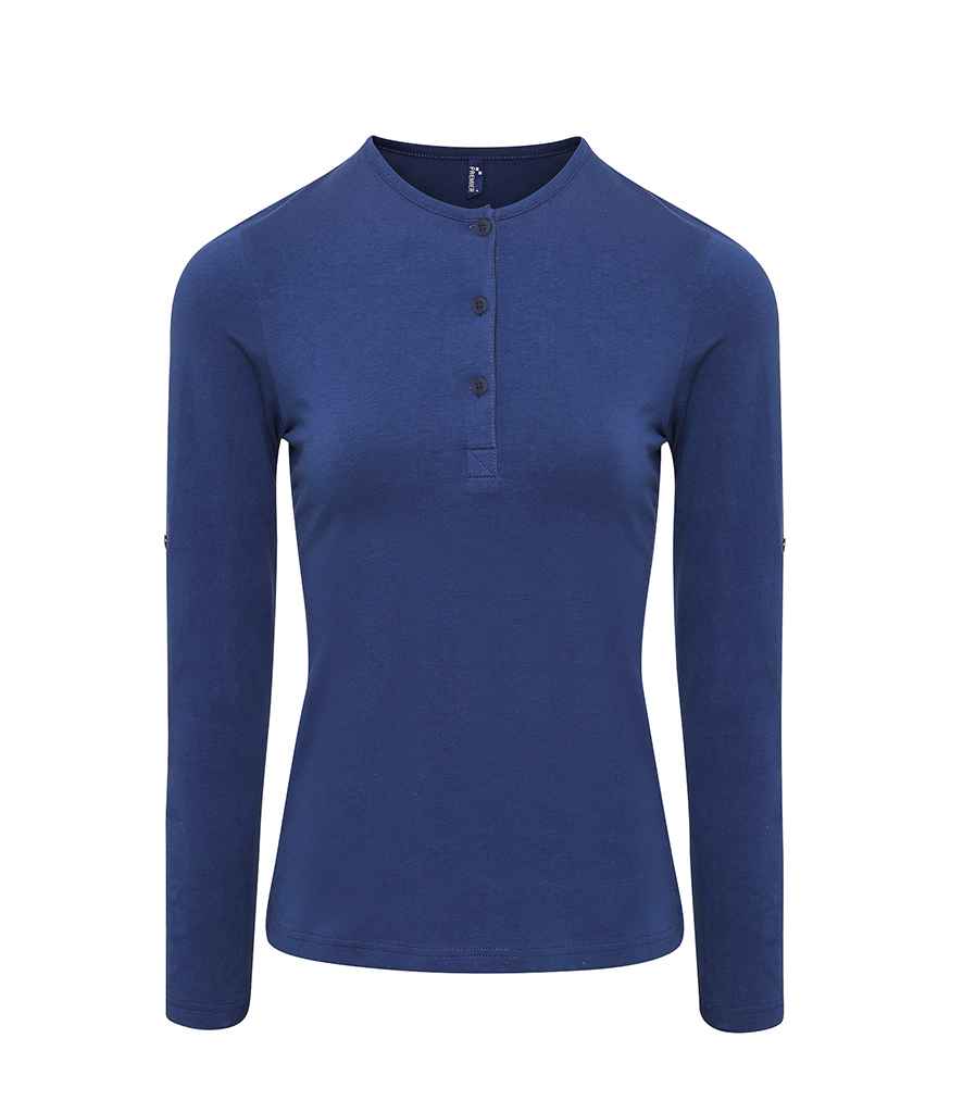 Premier Ladies Long John Roll Sleeve T-Shirt - Indigo Denim