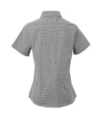 Premier Ladies Gingham Short Sleeve Shirt - Black/White