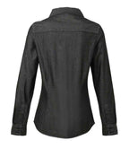 Premier Ladies Jeans Stitch Denim Shirt - Black Denim