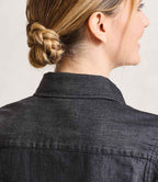 Premier Ladies Jeans Stitch Denim Shirt - Black Denim