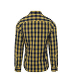 Premier Ladies Mulligan Check Long Sleeve Shirt - Camel/Navy