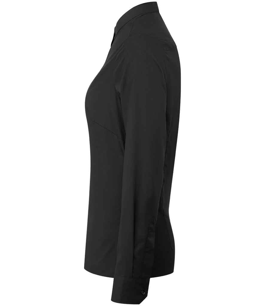 Premier Ladies Banded Collar Grandad Shirt - Black