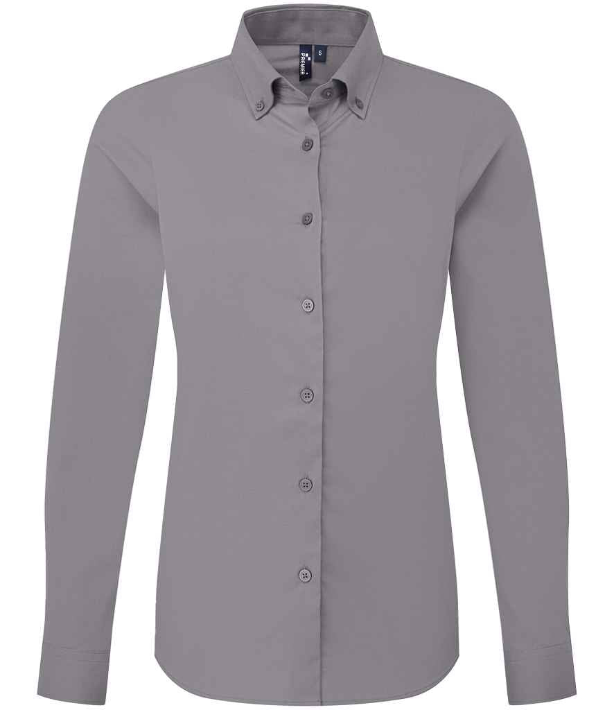 Premier Ladies Supreme Long Sleeve Oxford Shirt - Steel