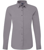Premier Ladies Supreme Long Sleeve Oxford Shirt - Steel