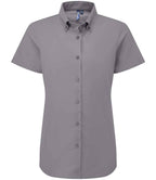 Premier Ladies Supreme Short Sleeve Oxford Shirt - Steel